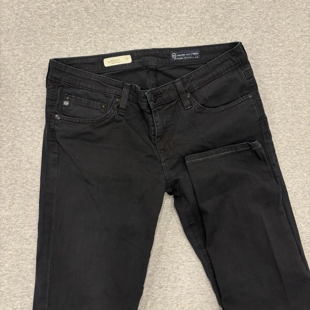 AG Adriano Goldschmied The Stevie Slim Straight Jeans Women's Size 28R Black USA
